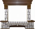 Портал Interflame Экстер средний дуб под очаг Panoramic 25-30 3D